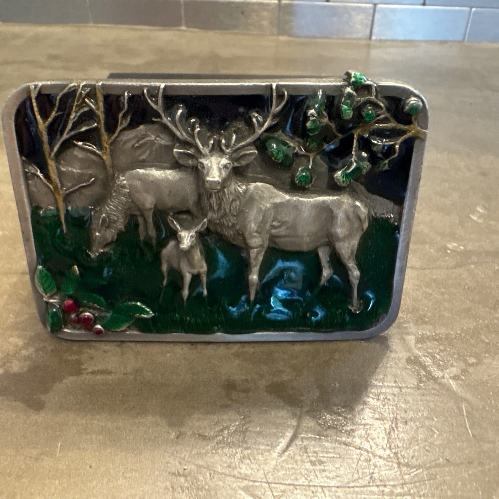 Wapiti colorful elk belt buckle